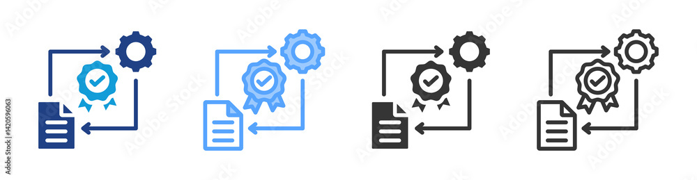Poster Implementation icon set multiple style collection