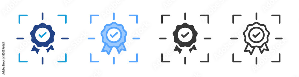 Aufkleber focus icon set multiple style collection