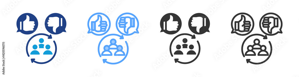 Aufkleber customer feedback icon set multiple style collection