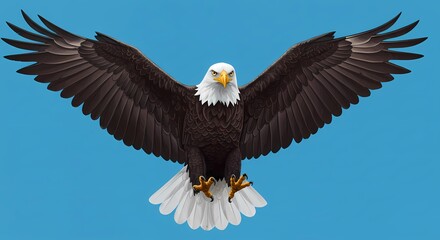 Obraz premium Captivating Bald Eagle Art: A Detailed Illustration of America's National Bird 