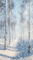 Realistic and tranquil winter scene bir