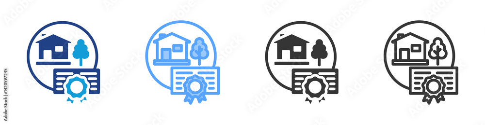 Poster property icon set multiple style collection