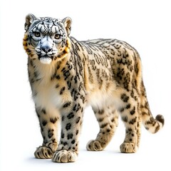 Naklejka premium Majestic Snow Leopard: A Stunning Wildlife Portrait