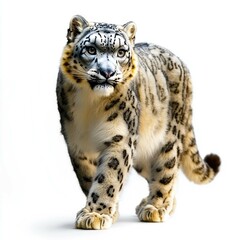 Naklejka premium Majestic Snow Leopard: A Stunning Portrait of a Wild Cat in its Natural Habitat