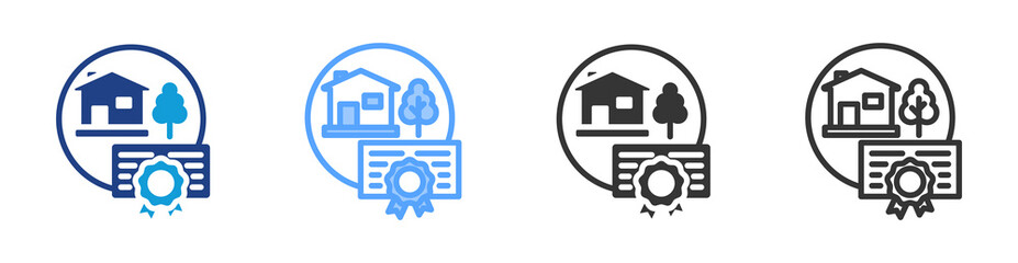 Property icon set multiple style collection