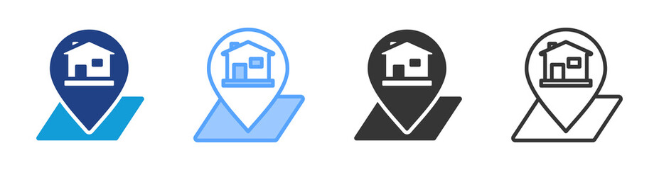 Location icon set multiple style collection