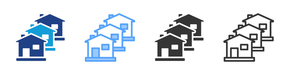 Housing icon set multiple style collection
