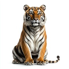 Obraz premium Majestic Tiger: A Stunning Close-Up of a Powerful Predator in its Natural Habitat