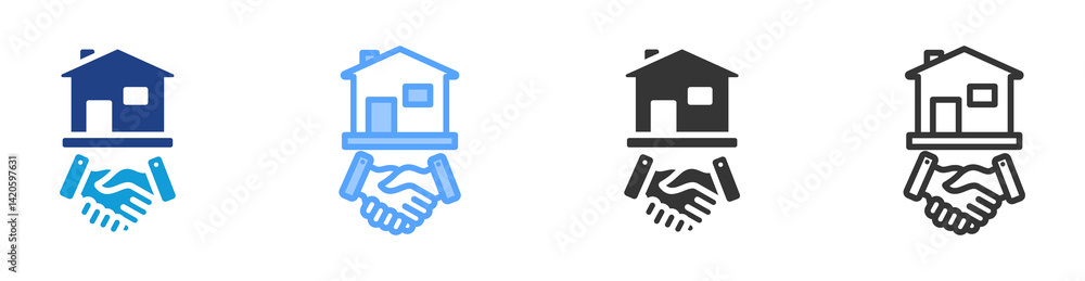 Poster deal icon set multiple style collection