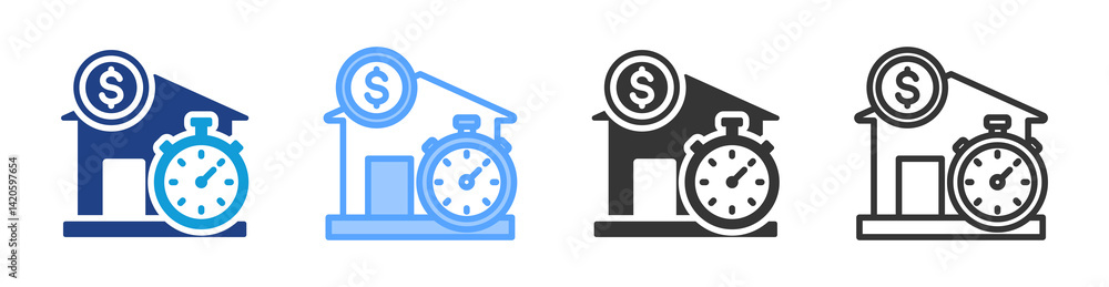 Aufkleber bridge loan icon set multiple style collection