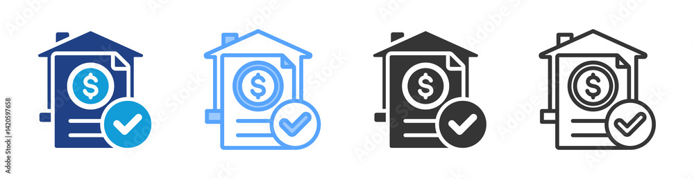 Poster Loan Application icon set multiple style collection