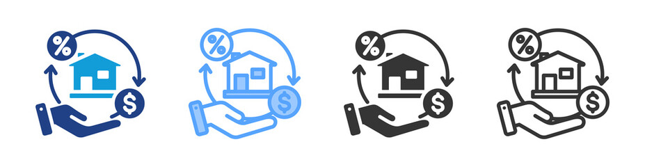 Mortgage icon set multiple style collection
