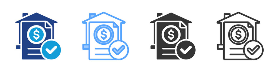 Loan Application icon set multiple style collection