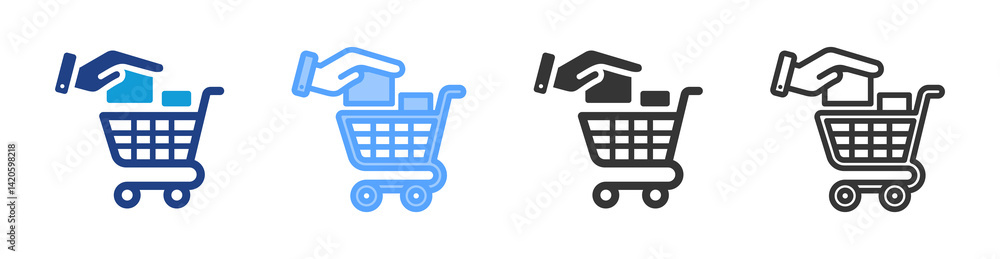 Poster Self Service icon set multiple style collection