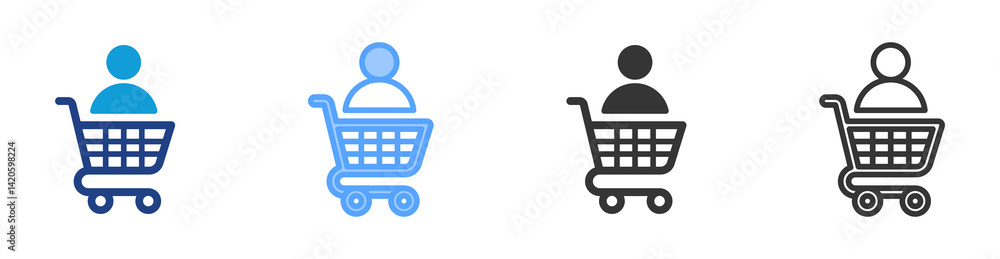 Poster Consumer icon set multiple style collection