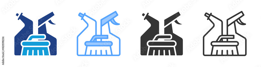 Poster Cleaning Product icon set multiple style collection