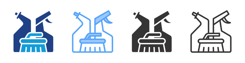 Cleaning Product icon set multiple style collection
