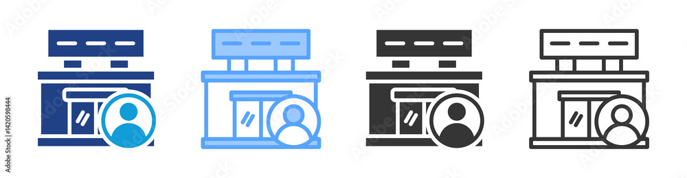 Poster Manager icon set multiple style collection