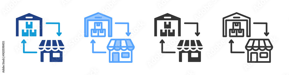 Poster supplied icon set multiple style collection