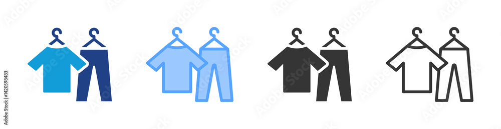 Poster clothing icon set multiple style collection