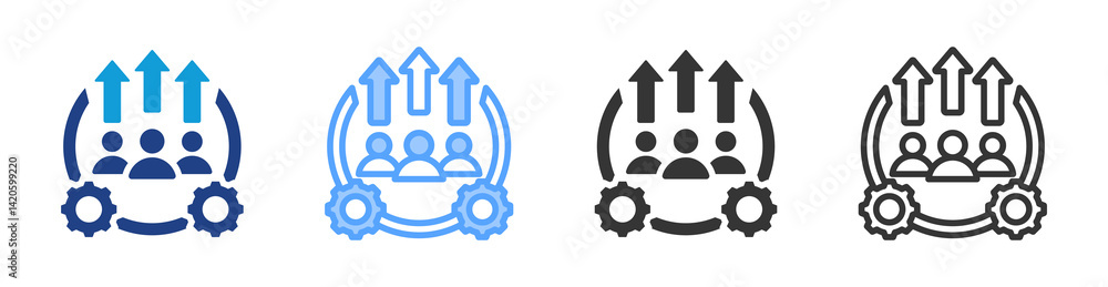 Aufkleber human development icon set multiple style collection