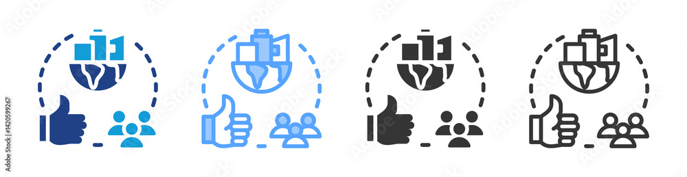 Poster Living Condition icon set multiple style collection