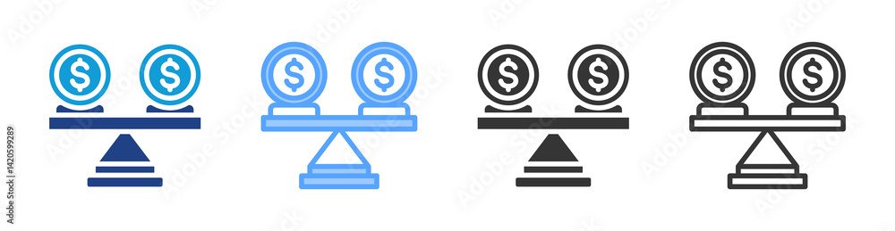 Fototapete stability icon set multiple style collection