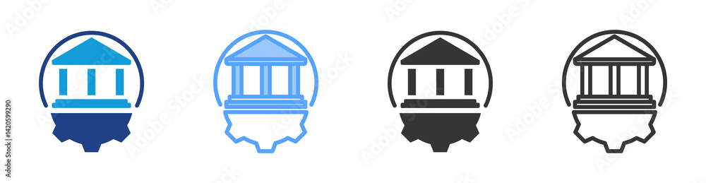 Aufkleber state icon set multiple style collection
