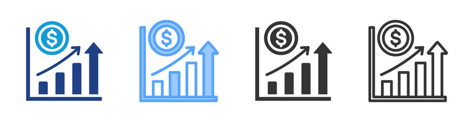 Economy icon set multiple style collection