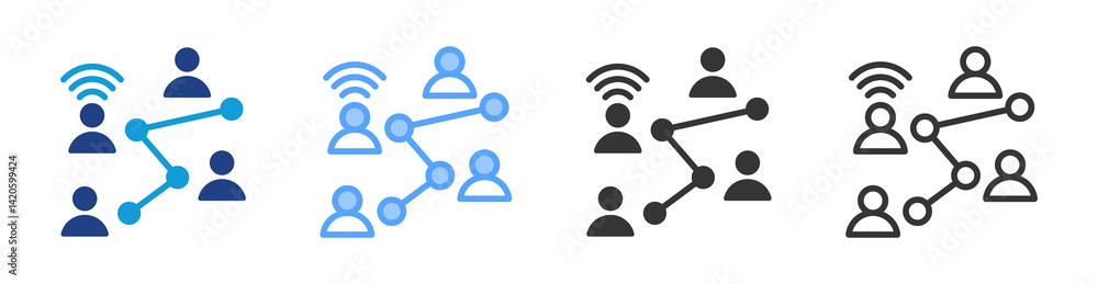 Poster Interlinked icon set multiple style collection