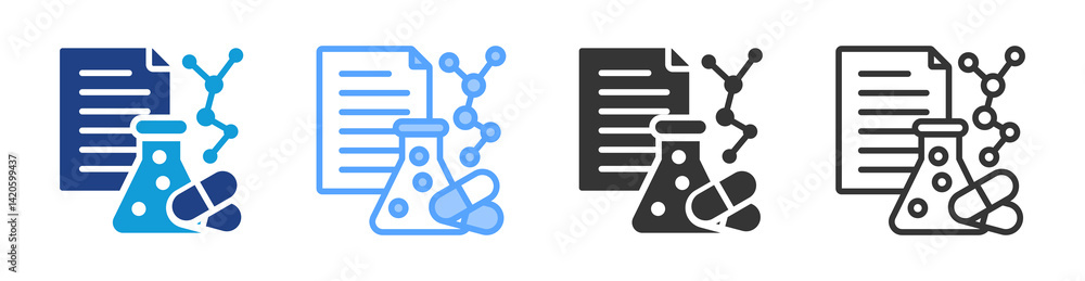 Poster Formulated icon set multiple style collection