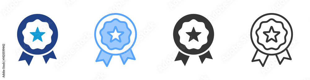 Poster distinction icon set multiple style collection