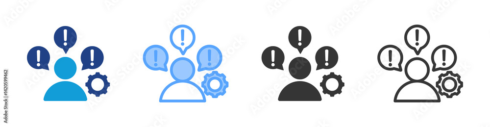 Poster Problem icon set multiple style collection