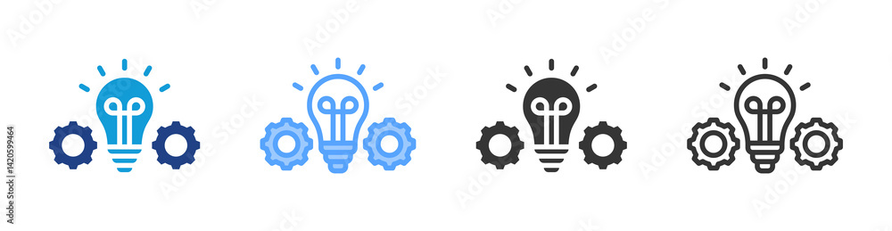 Fototapete idea icon set multiple style collection