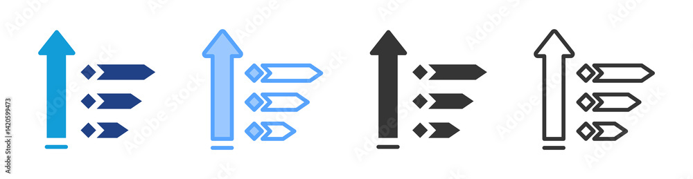 Poster Priority icon set multiple style collection