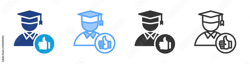 Poster scholar icon set multiple style collection