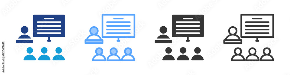 Poster Lectures icon set multiple style collection