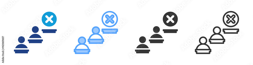 Poster attendance icon set multiple style collection
