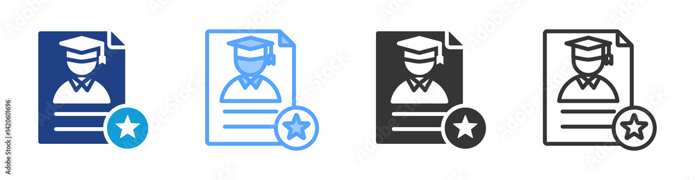 Aufkleber grade icon set multiple style collection