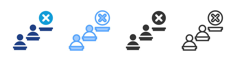 Attendance icon set multiple style collection
