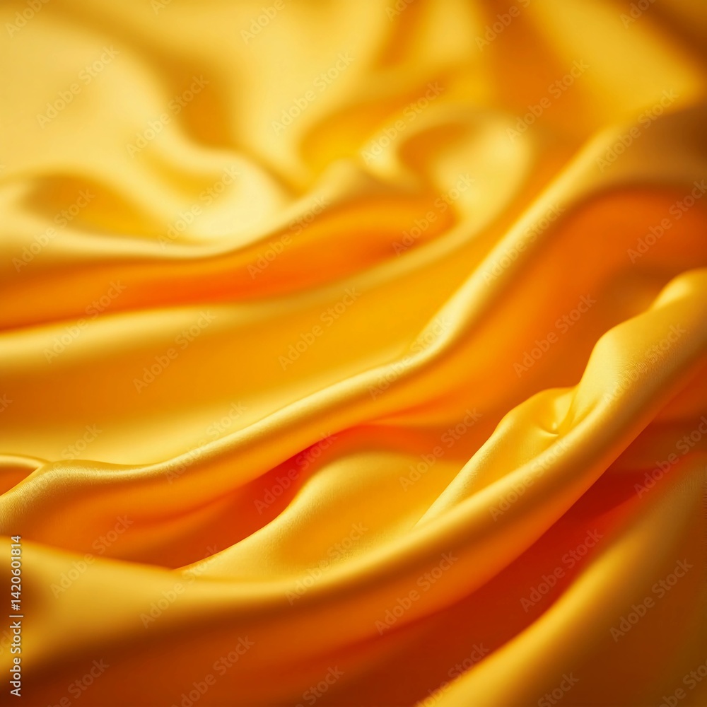 Poster soft golden fabric flows gracefully, inviting touch and admiration. its smooth texture and rich colo