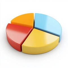 Obraz premium Colorful pie chart illustration isolated on white background