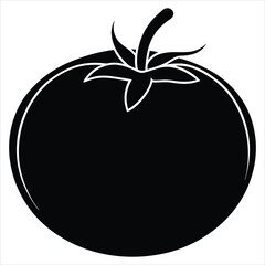 Silhouette of a tomato vector illustration
