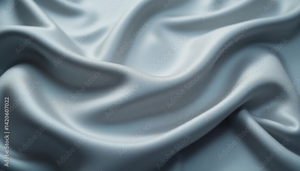 Poster luxurious fabric flows beautifully, forming soft waves that catch ambient light, creating an invitin