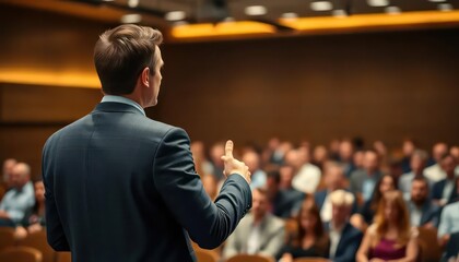 Speaker Addressing Attentive Audience: A Corporate Conference Scene