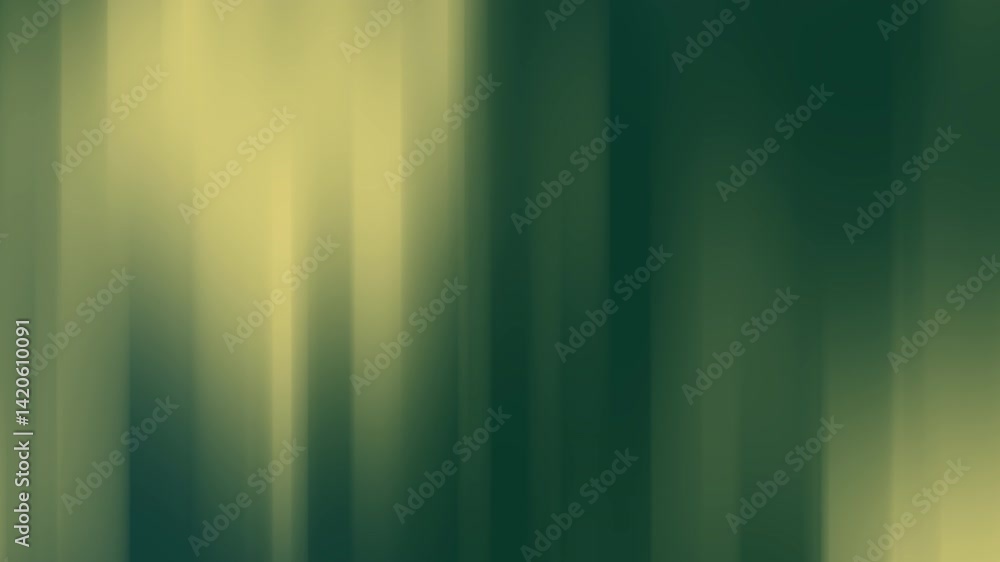 Poster abstract background with smooth green and gold vertical lines motion blur effect