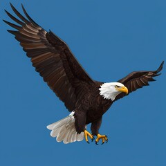 Obraz premium American Bald Eagle: A Stunning Illustration Embodying Liberty and Power 
