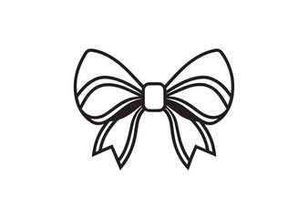 Bow ribbon silhouette Vector