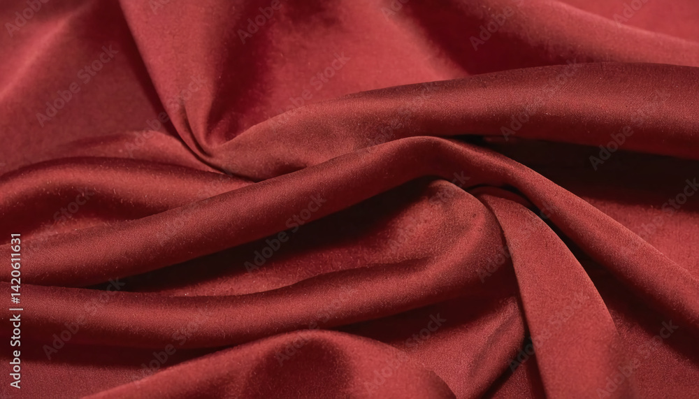 Poster this luxurious deep red fabric drapes beautifully, its soft texture inviting touch and adding warmth