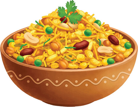 Delicious Bowl of Indian Mixture Namkeen